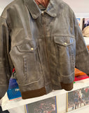 Vintage Melanie McQuade Brown Leather Bomber Jacket Sz L