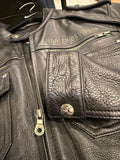 Harley-Davidson Black Leather Sword Riding Jacket Sz M