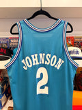 Vintage Larry Johnson #2 Charlotte Hornets Champion Jersey Sz 44/L Made in USA