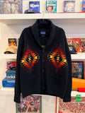 Pendleton Aztec Style Lambswool Shawl Cardigan Sz L