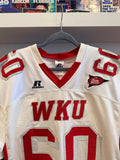 Hazelett # 60 WKU Hilltoppers Western Kentucky University Russell Athletic Football Jersey Sz XL