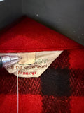 Vintage 1950s Foremost for the Sportsman Penney Red and Black Plaid Wool Zip Up Jacket Sz L
