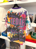 Vintage Cedar Point Amusement Park Roller Coaster All Over Graphics T-Shirt Sz XL Made in USA
