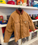 Vintage Carhartt Quilted Lining Duck Traditional Coat Jacket with Corduroy Collar Sz M Made in USA
