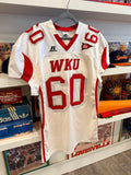 Hazelett # 60 WKU Hilltoppers Western Kentucky University Russell Athletic Football Jersey Sz XL