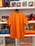 Golf Masters Orange Striped Polo Shirt Sz L