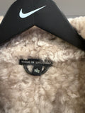 Vintage Cabela’s Brown Shearling Sheepskin Leather Bomber Aviator Jacket Sz L