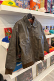 Vintage Melanie McQuade Brown Leather Bomber Jacket Sz L