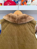 Vintage Filson Waxed Lined Vest with Fur Collar Sz L Made in USA