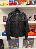 Harley-Davidson Black Leather Sword Riding Jacket Sz M