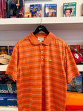 Golf Masters Orange Striped Polo Shirt Sz L