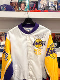 Vintage Magic Johnson Los Angeles Lakers NBA Chalk Line Jacket Sz M Made in USA