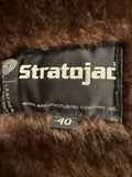 Vintage Stratojac Brown Sheepskin Shearling Coat Sz 40