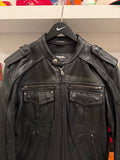 Harley-Davidson Black Leather Sword Riding Jacket Sz M