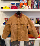 Vintage Carhartt Quilted Lining Duck Traditional Coat Jacket with Corduroy Collar Sz M Made in USA