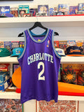 Vintage Larry Johnson #2 Charlotte Hornets Champion Jersey Sz M