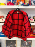 Vintage 1950s Foremost for the Sportsman Penney Red and Black Plaid Wool Zip Up Jacket Sz L