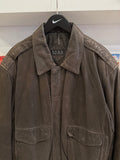 Vintage N.Y.D.A Brown Leather Bomber Jacket Sz L