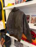 Vintage Melanie McQuade Brown Leather Bomber Jacket Sz L