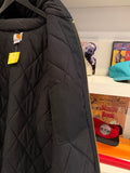 Carhartt Black Duck Canvas Active Jacket Quilt Lined with Hood Sz XXXL Tall