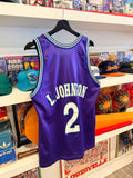 Vintage Larry Johnson #2 Charlotte Hornets Champion Jersey Sz M
