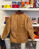Vintage Carhartt Quilted Lining Duck Traditional Coat Jacket with Corduroy Collar Sz M Made in USA