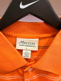 Golf Masters Orange Striped Polo Shirt Sz L