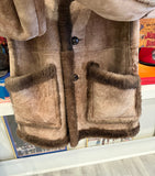 Vintage Stratojac Brown Sheepskin Shearling Coat Sz 40