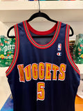 Vintage Jalen Rose Denver Nuggets NBA Champion Jersey Sz 44/L Made in USA