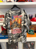 2005 Ted Nugent Rockout Tour Uncle Ted Remembers the Alamo Camo T-Shirt Sz XL Front and Back Graphics
