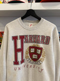 Vintage Harvard Crest Striped Sweatshirt Sz M Made in USA