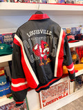 Vintage University of Louisville Cardinals Leather Bomber Jacket Sz L