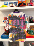 Vintage Cedar Point Amusement Park Roller Coaster All Over Graphics T-Shirt Sz XL Made in USA