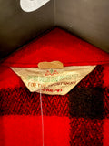 Vintage 1950s Foremost for the Sportsman Penney Red and Black Plaid Wool Zip Up Jacket Sz L