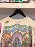 Vintage 1993 Grateful Dead Jester Seasons The Endless Tour Charles Everard Campbell Tie Dye T-Shirt Sz L Front and Back Graphics Made in USA