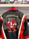 Vintage University of Louisville Cardinals Leather Bomber Jacket Sz L