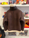 Vintage J.L. Powell Sheepskin Shearling Bomber Aviator Jacket Sz 44 Made in USA