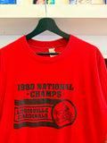 Vintage University of Louisville Cardinals 1980 Basketball National Champs T-Shirt Sz M