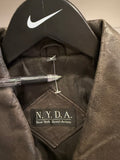 Vintage N.Y.D.A Brown Leather Bomber Jacket Sz L