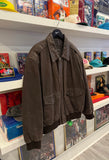 Vintage N.Y.D.A Brown Leather Bomber Jacket Sz L