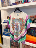 Vintage 1993 Grateful Dead Jester Seasons The Endless Tour Charles Everard Campbell Tie Dye T-Shirt Sz L Front and Back Graphics Made in USA