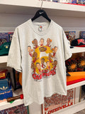 Vintage Chicago Bulls 1998 NBA Finals 6 Time NBA Champions Caricature T-shirt Sz L