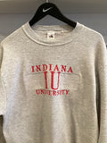 Vintage IU Indiana University Embroidered Sweatshirt Sz L Made in USA