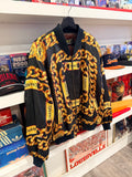 Vintage Gold Chain Scarf Print Chanel Style Bomber Jacket Sz XL