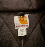 Carhartt Black Duck Canvas Active Jacket Quilt Lined with Hood Sz XXXL Tall