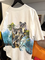 Vintage Koalas Eucalyptus Trees Front & Back Large Graphics T-Shirt Sz XL Made in USA