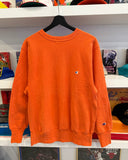 Vintage Neon Orange Champion Reverse Weave Sweatshirt Sz L Made in USA