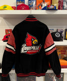University of Louisville Cardinals Suede Leather Bomber Jacket Sz XL