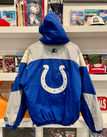 Indianapolis Colts NFL Starter 1/2 Zip Puffer Jacket with Hood Sz M