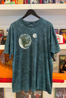 Vintage Earth Moon Stars Bleach Dyed T-Shirt Sz XL